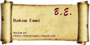 Bakom Emmi névjegykártya